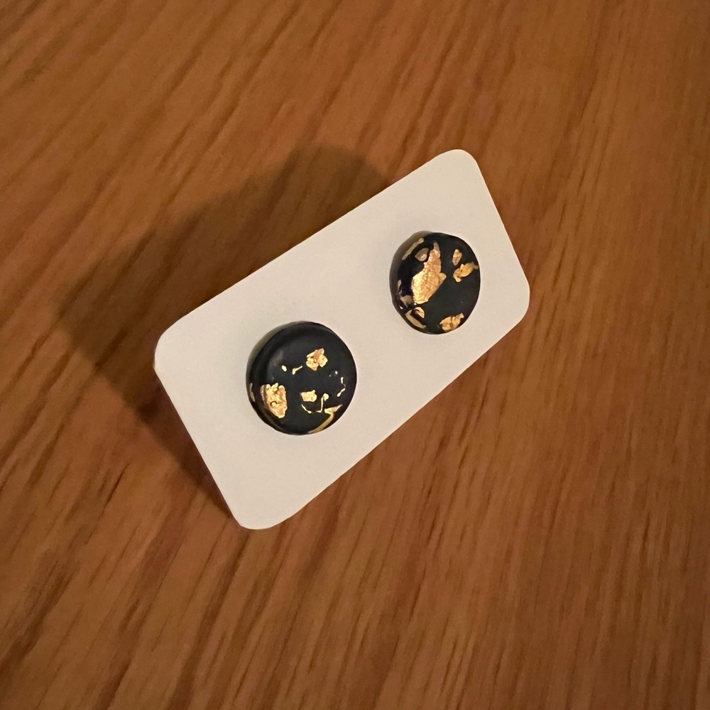 Cute clay earrings with gold flecks